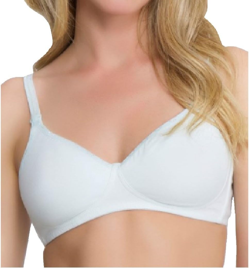 QT Cotton Molded Nursing Softcup Bra #381, Sky Blue, 38B