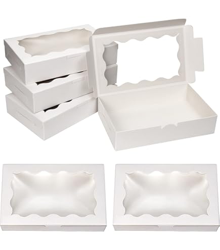 XINHPKGG 50pcs Cookie Boxes 4x4x2.5 Inch Bakery Boxes With Window Treat - View #11