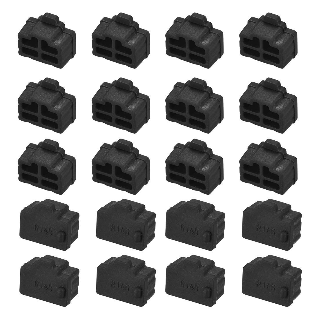 TA-VIGOR 20Pcs RJ45 Silicone Protectors Ethernet Hub Port Anti Dust Cap Cover Black