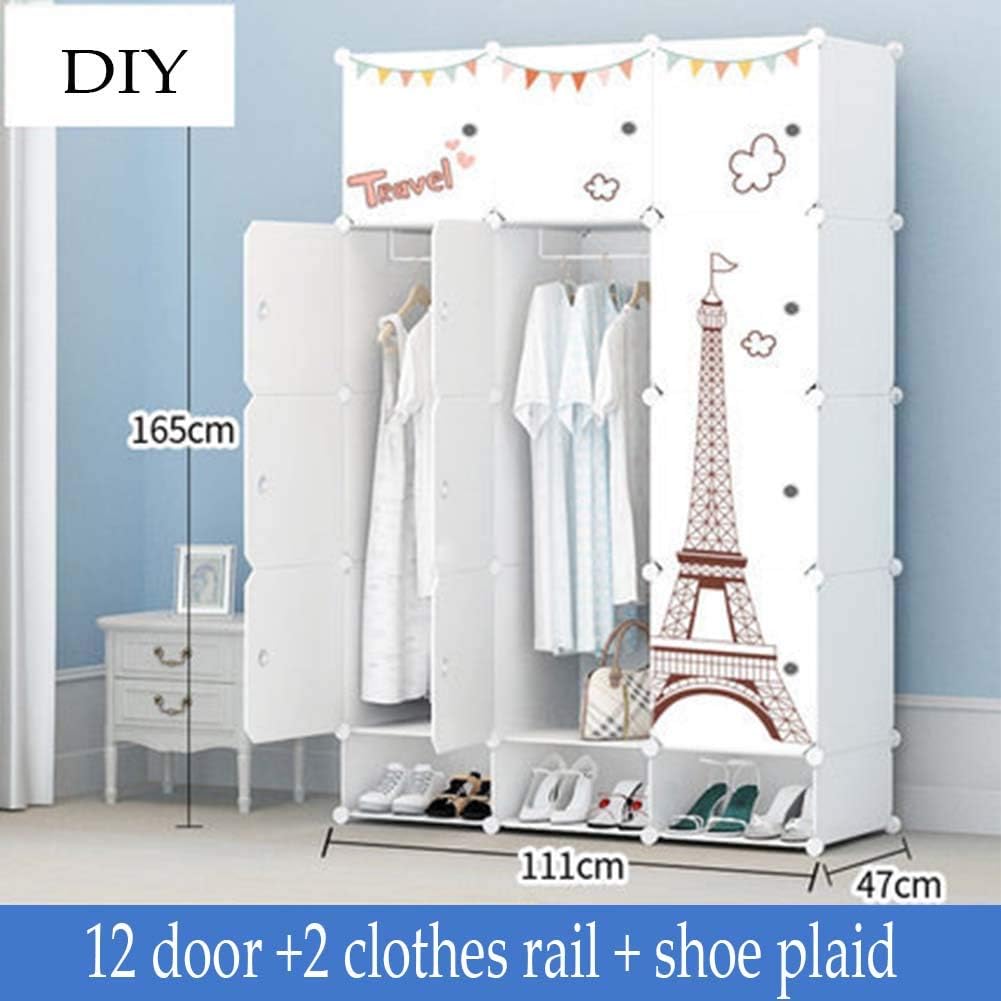 Amazon De Xinyexinwang Tragbare Schrank Schrank Schrank Modularer Schrank 12 Turen Plus 2 Hange