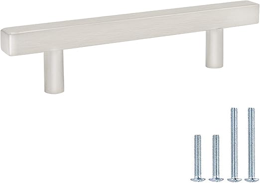 Knobonly Square T Bar 3 3 4 Inch Hole Spacing Brushed Nickel Chest
