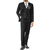 COOFANDY Men's 3 Pieces Suits Classic Fit 2 Buttons Dress Suit Set Wedding Business Dinner Prom Jacket Vest Pants