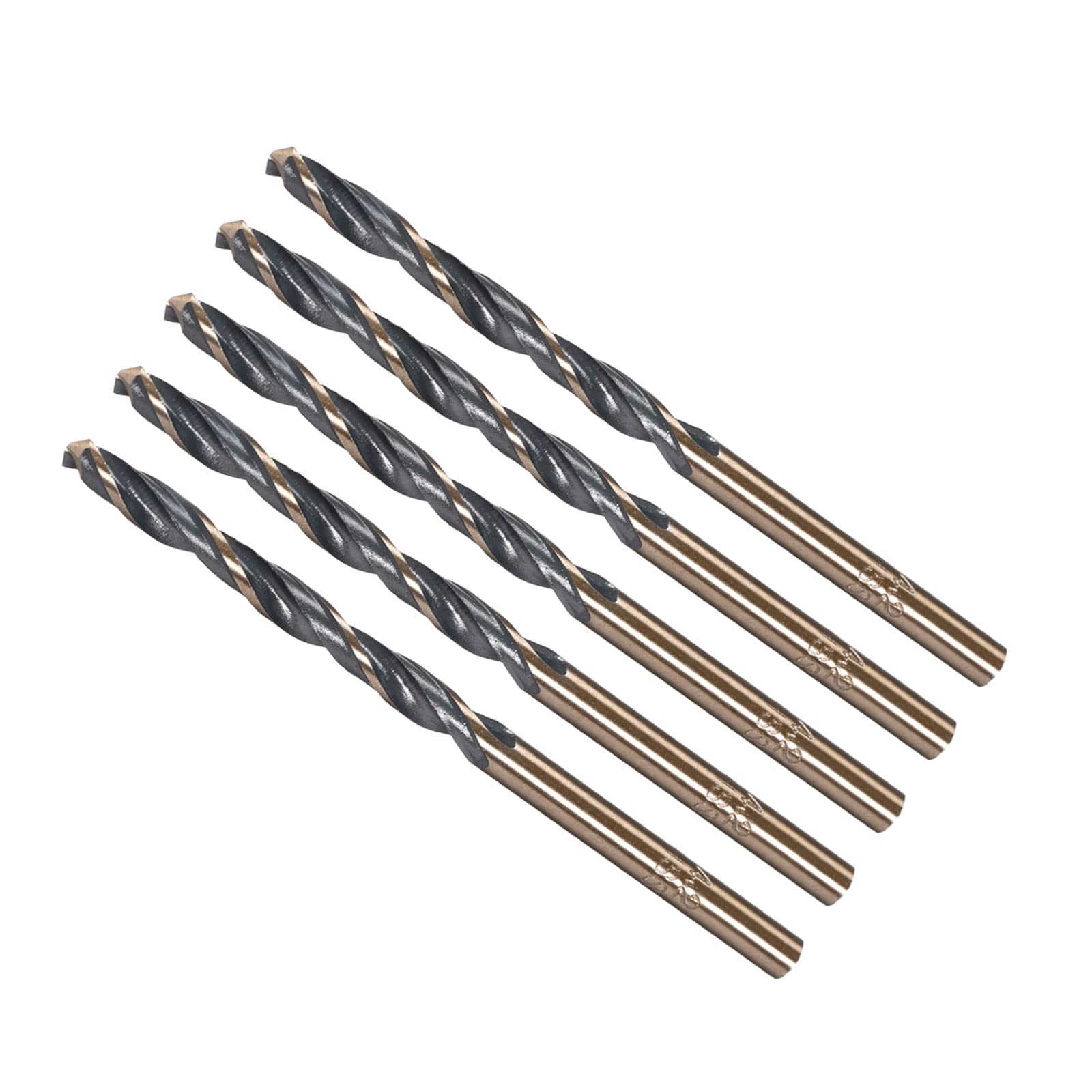 CoCud Twist Drill Bits, 4.2mm Cutting Edge, Titanium & Nitride Coated High Speed Steel 4341 Round Shank - (Applications: for Stainless Steel Drilling Machine), 5-Pieces — image 1