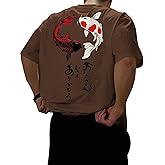 COZYEASE Men's Japanese Koi Fish Graphic Tees Short Sleeve Crew Neck T-Shirt Casual Summer Tops