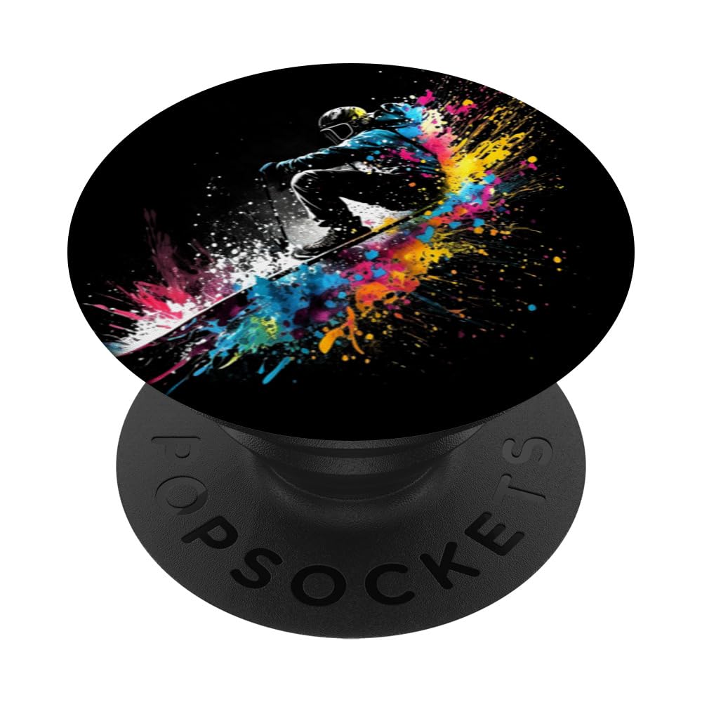 Skier Splash Art Freestyle Skiing Skiing Freeskiing PopSockets Swappable PopGrip