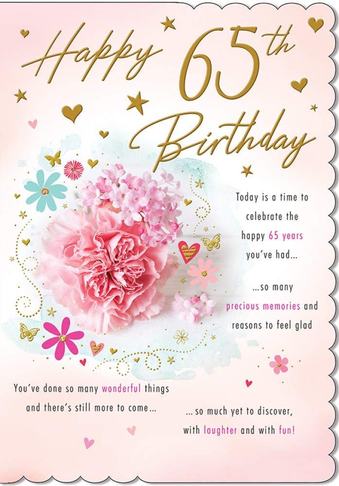 Piccadilly Greetings Traditional Milestone Birthday Card Age 65 F - 9 x 6 inches