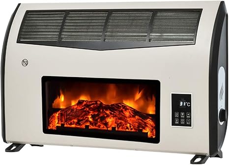 QFF@ Elektrischer Kamin, Europäische Retro-Kaminheizung (2200 W