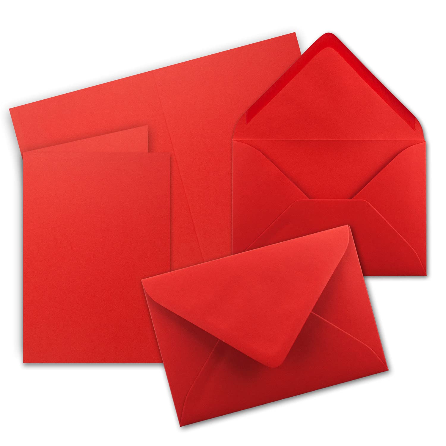 Folding Cards A6 - C6 Gummed Edges Without Box 20 Karten-Sets red — image 1