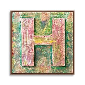 Framed Canvas Wall Art Alphabet Canvas Prints Home Artwork Decoration for Living Room,Bedroom - 16x16 inches