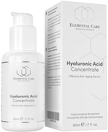 EINFÜHRUNGSANGEBOT - Hyaluron Serum Vegan & Hochkonzentriert 50ml - Hochdosiertes Anti Aging Hyaluronsäure Gesichtsserum - Id