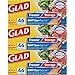 Glad Food Storage and Freezer 2 in 1 Zipper Bags - Quart Size -46 Count (Pack of 3)