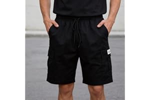 Men's Casual Cargo Shorts Classic Relaxed Fit Drawstring Waist with Pockets