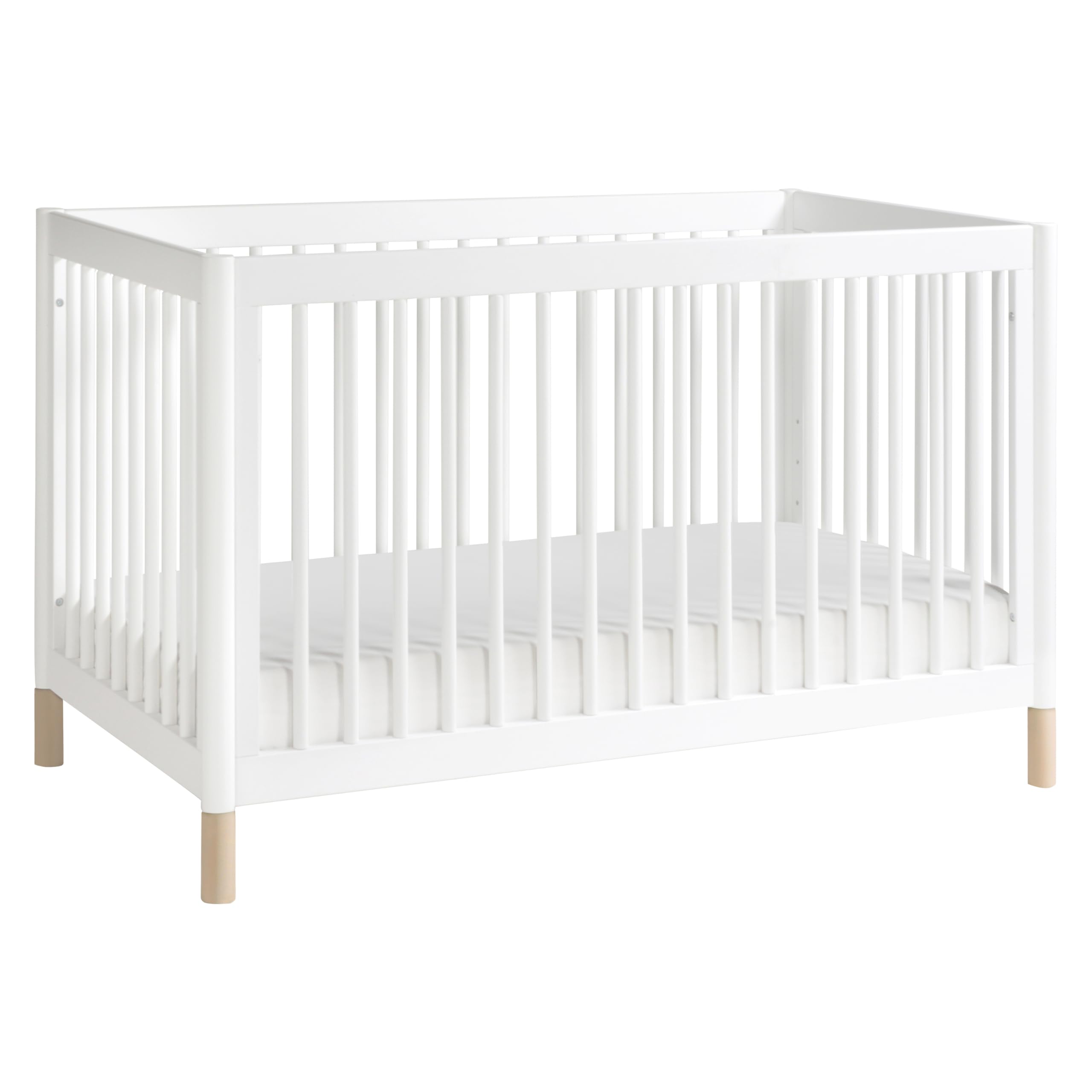 Cuna convertible 4 en 1 Babyletto Gelato con conversión a cama para niños pequeños en color blanco y natural lavado, certificación Greenguard Gold
