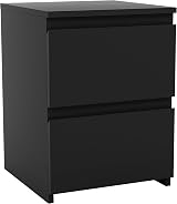 Vida Designs Denver 2 Drawer Bedside Chest Black 52H 29.5W 29.5D Space-Saving view 7