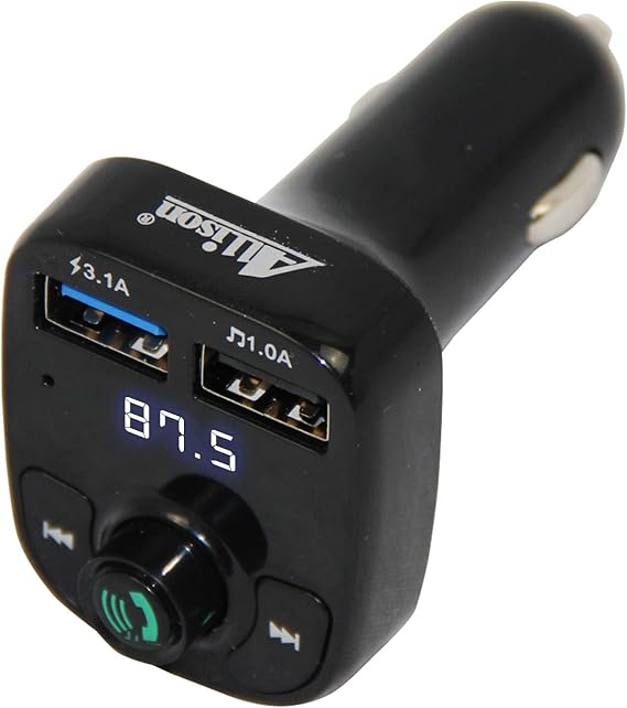 ALLISON Wireless Bluetooth Car Kit Handsfree FM Transmitter LCD MP3