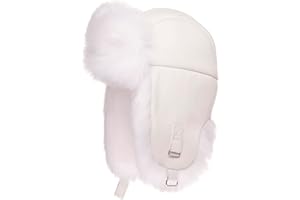 Futrzane Leather Trapper Hat - Ladies Russian Hats with Ear Flaps - Warm Ushanka