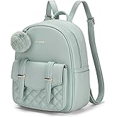 Missnine Mini Backpack for Women Cute Small Backpack Purse With Pompom PU Leather Bookbag Small Casual Daypacks For Ladies