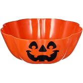 Awleynz Halloween Candy Bowl, Trick or Treat Bowl, Plastic Pumpkin Bowl, Large Halloween Serving Bowl for Fruit Dish Snack Holders Party Favors Decor