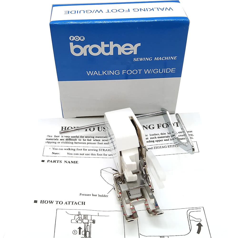LNKA Open Toe Walking Foot W/Guide for Brother Sewing Machine Quilting and Sewing Stitch Through Multiple Layers