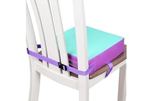 SMZCTYI Toddler Booster Seat for Dining Table, Stronger Support Double Straps Washable Portable Booster Seat for Dining Table, Increasing Cushion for Baby Kids (Purple)