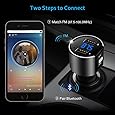 Comsoon Bluetooth FM Transmitter, Bluetooth Receiver MP3 Player Wireless In-Car Stereo Radio Adapter Car Kit Hands Free Calling, Dual USB Ports Charge 5V/2.4A & 1A