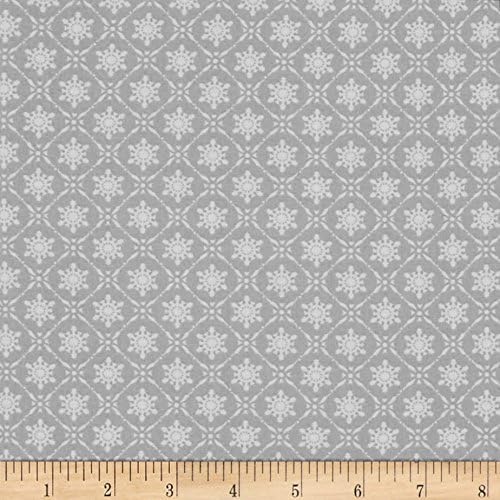 Tanya Whelan Winter Garden Snowflake Silver Fabric By The Yard