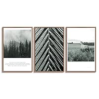 3 Piece Framed Canvas Wall Art Pine Forest Canvas Prints Home Artwork Decoration for Living Room,Bedroom - 16