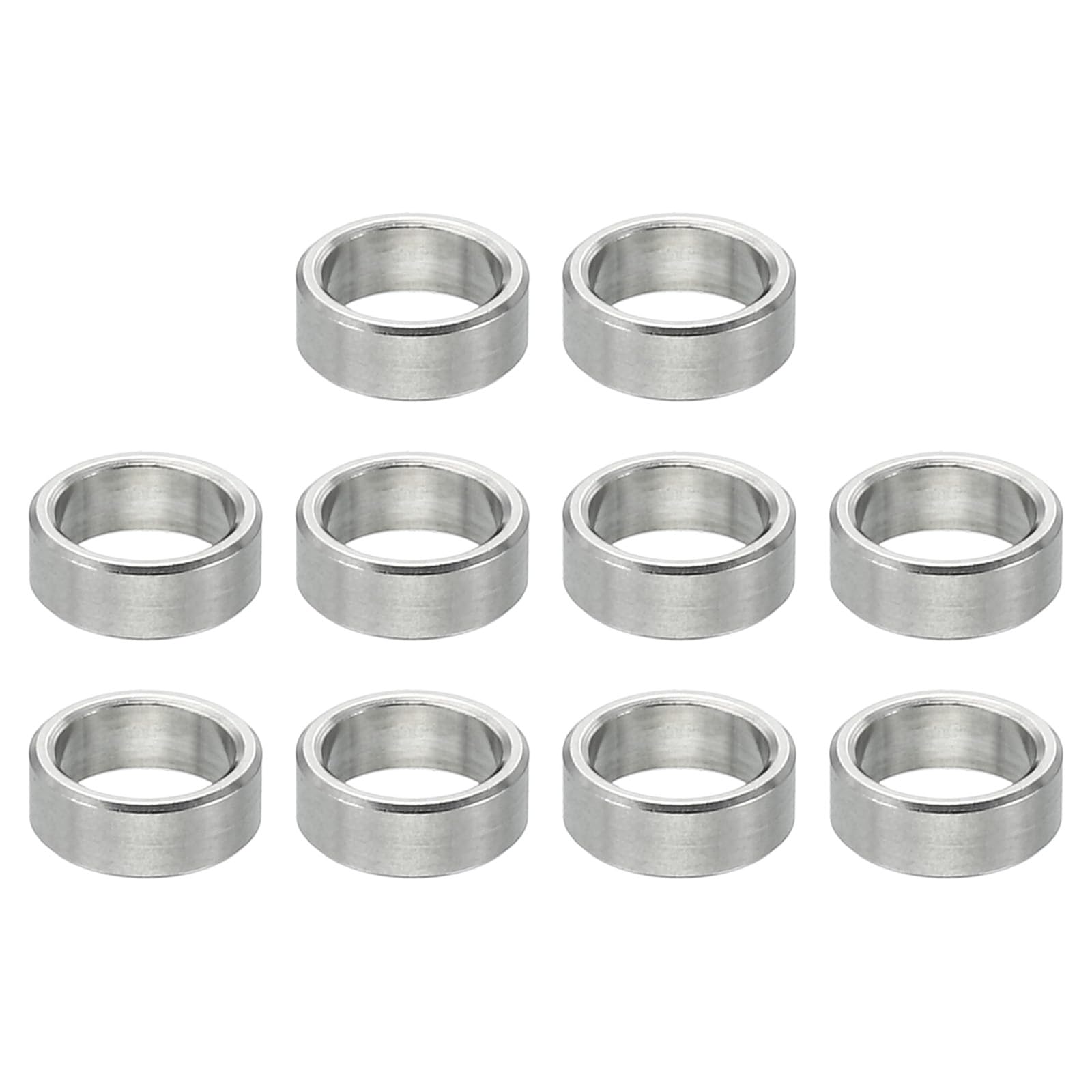 PATIKIL M6 Stainless Steel Spacers, 10 Pcs Metal Spacer Stainless Steel 6.1mm ID x 8mm OD x 3mm L Stainless Steel Spacer Screw Standoff Round for 1/4" or M6 Screw Bolts