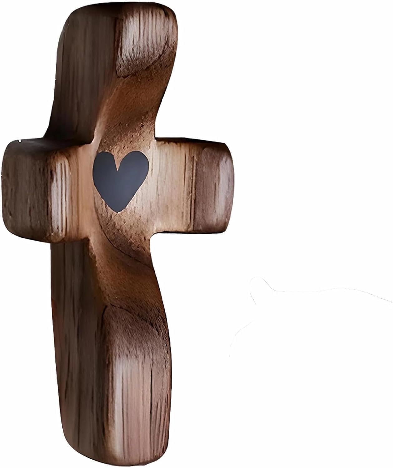Leyiteng Wooden Cross,Crosses My Heart - Christian Gifts,Encouragement Gift,Exam Stress Relief Presents,Good Luck In Your Exams Gift,Portable Wood Pocket Cross for Religious Gift for Men Women