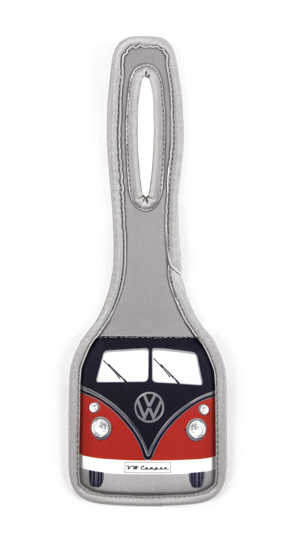 BRISA VW Collection - Volkswagen Suitcase Luggage Address Tag Travel Label with T1 Bus Campervan Design (Classic Bus/Red & Black) โ image 1