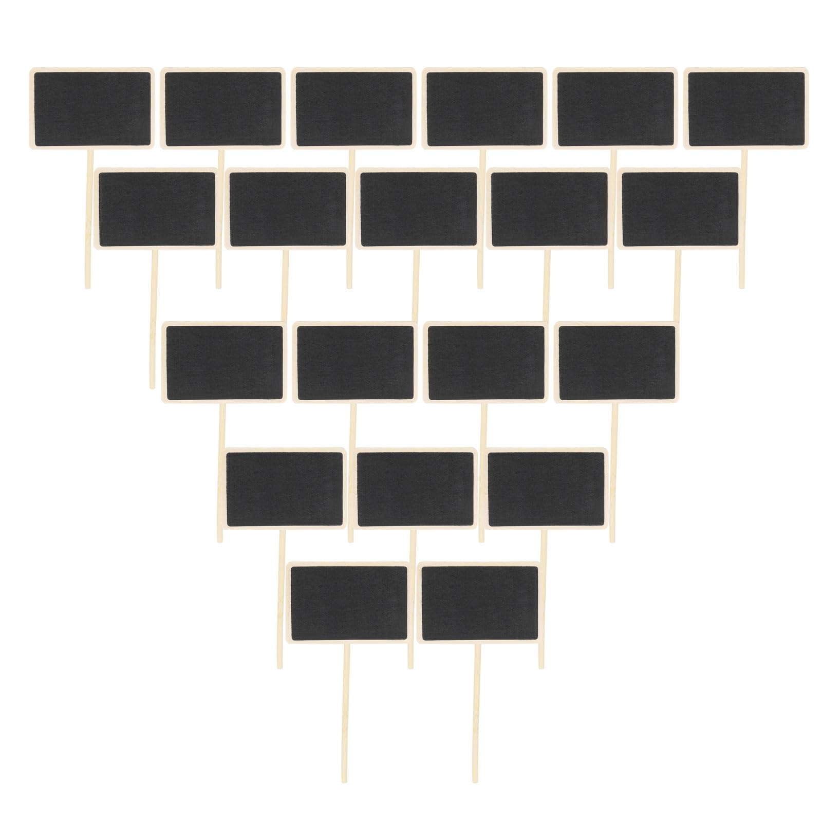 PATIKIL 20 Pcs Wood Plant Chalkboard, 6.7"x3.1" Gardening Plant Tags for Plant Decorative Florist Flower Price Tags Markers, Black (Rectangle Shape)