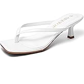 SKETOE Kitten Heels for Women Square Toe Sandals Flip Flop Heels Thong Sandals Comfortable Summer 2 Inch Heels Sandals
