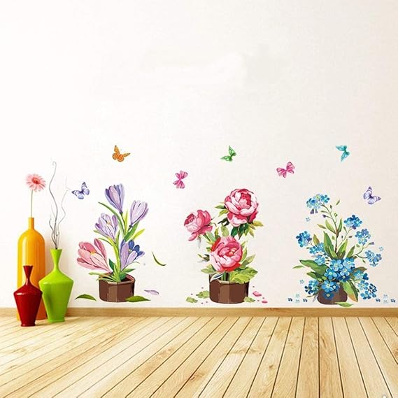 Pegatinas De Pared Decorativas，Pintado A Mano Dormitorio En Maceta