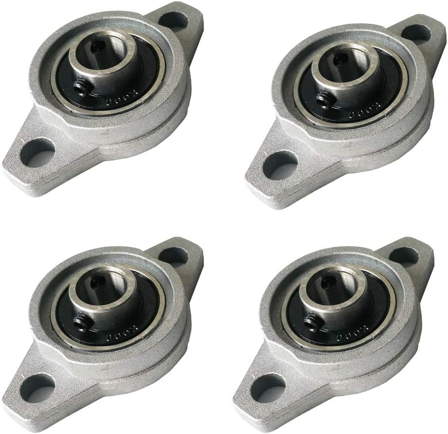 Sumje 4pcs KFL000 10mm Bore Zinc Alloy Self Aligning Pillow Block Flange Bearing (4pcs KFL000)