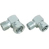 Wisepick #8 and #10 AC Adapter Fitting Set Male O-ring to Female O-ring 90 Degree 3/4-16UNF and 7/8-14UNF