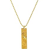 immerFancy Gold Zodiac Sign Tarot Card Necklace for Women Men, Vintage Totem Pole Charm 12 Constellation Pendant Necklaces Trendy Astrology Horoscope Unisex Jewelry Birthday Gift