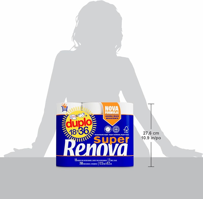 Papel Higiénico Super Doble, 18=36 Rollos, 2 capas, Extrasuave