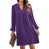 JOCAFIYE Womens Dresses Summer Casual Dress Long Sleeve V Neck Dress Shift Dress for Women 2025