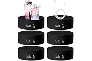 Hoteam Turner Cup Rotating Display Stand for Epoxy Glitter Tumbler Display Turner 360 Degree Tumbler Spinner Automatic Spinning Rotating Platform Mute Photography Turntable(Black,6 Pcs)
