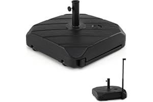Giantex Rolling Patio Umbrella Base with Wheels and Pull Rod, 211 lb Fillable Heavy Duty Umbrella Stand for 7.5–11 ft Market 