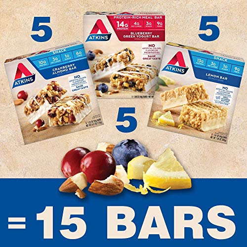 Atkins Almond Butter Meal And Snack Bar Variety Pack Light And Crispy Protein Fiber Bars Made