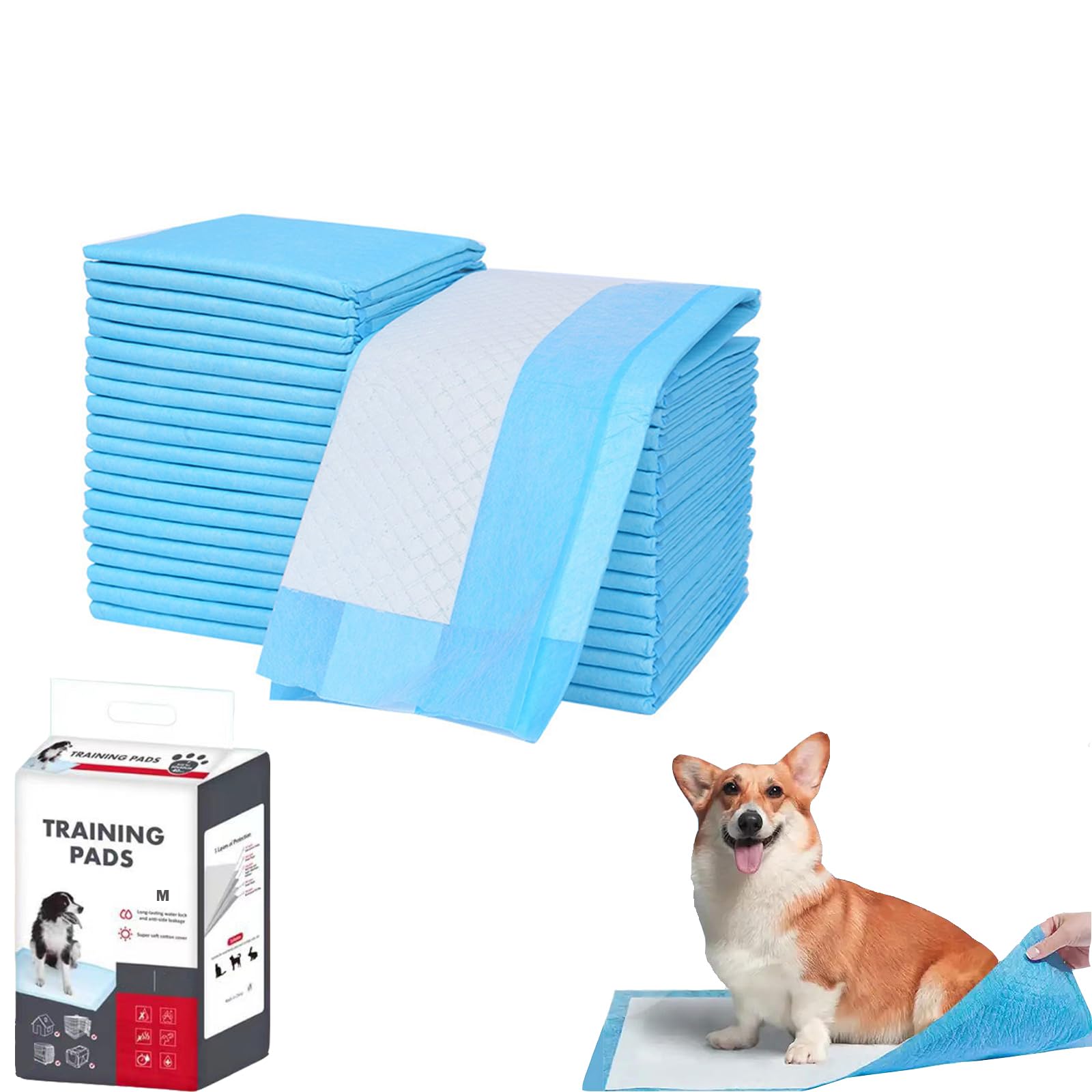 HYSHLC Puppy Training Pads 50 Pcs Leak-Proof Duty Training Pads Protection Mats for Incontinent Puppies Dog Training Pads, (60 x 45cm)