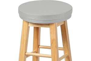 Shinnwa Stool Cushion Round Bar Stool Covers Textured Padded Barstool Seat Cushions with Elastic Band and Non-Slip Bottom (12 inches, Grey)