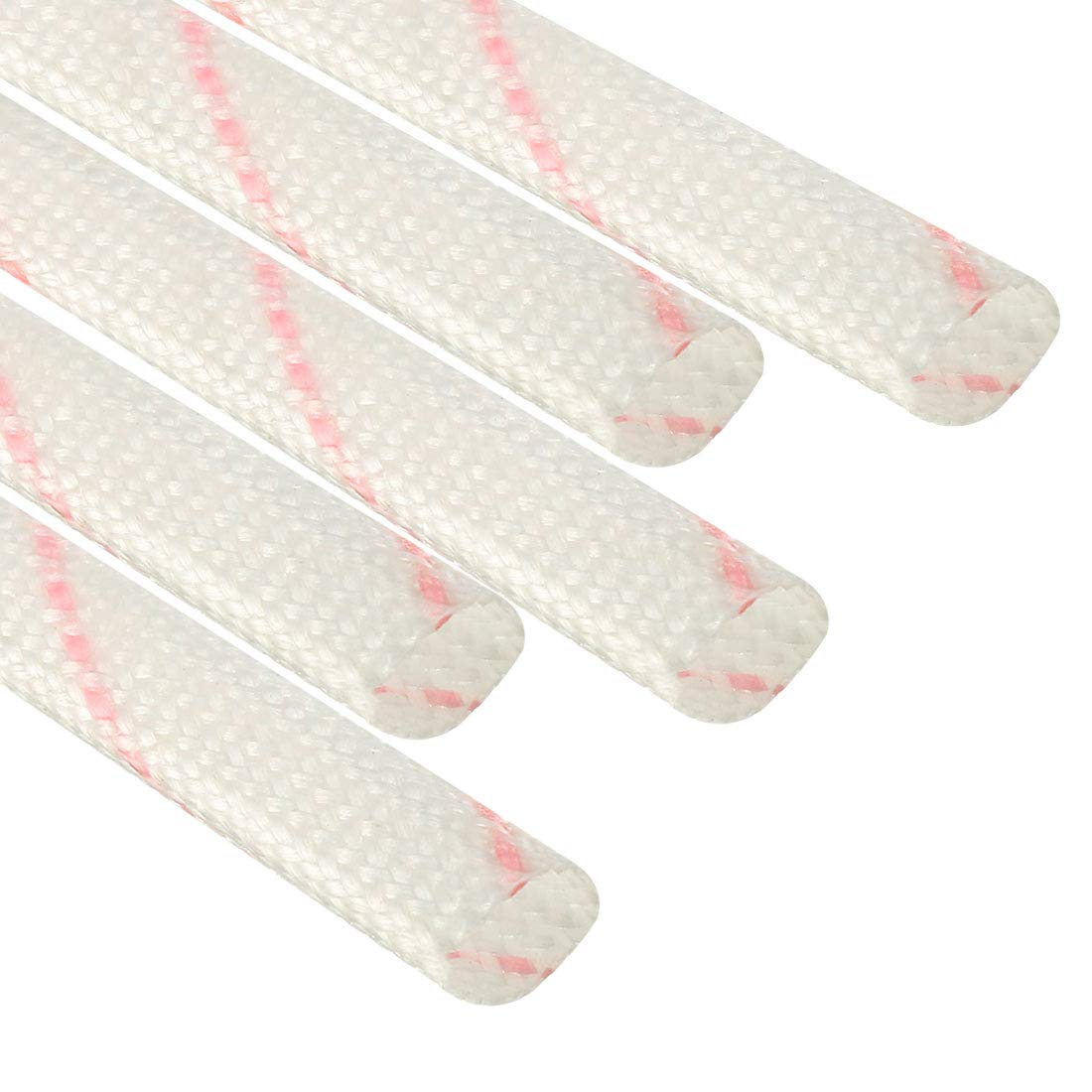 sourcing map 5pcs Fiberglass Heat Shield Sleeve 6mm(1/4-inch) ID x 2.87ft Adjustable PVC Silicone Fiberglass Sleeve Pipe