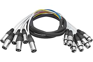 Seismic Audio - SARLX-6x6-6 Channel XLR Colored Mutil-Patch Snake Cable 6 Feet - Shielded Audio Frequency Control Cable Snake 6'