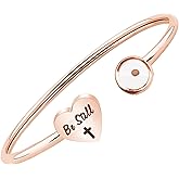 Belingry Rose Gold Inspirational Faith Bracelet Jewelry Mustard Seed Flexible Bracelets