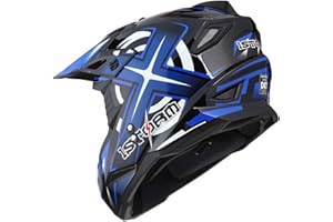 1Storm Adult Motocross Helmet BMX MX ATV Dirt Bike Four Wheeler Quad Motorcycle Full Face Helmet Racing Style: HF801 Sonic Blue