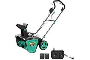 20" Cordless Snow Blower with Brushless Motor, 23 ft Throw Distance, 180° Adjustable Rotating Chute, Dual LED Lights, Include