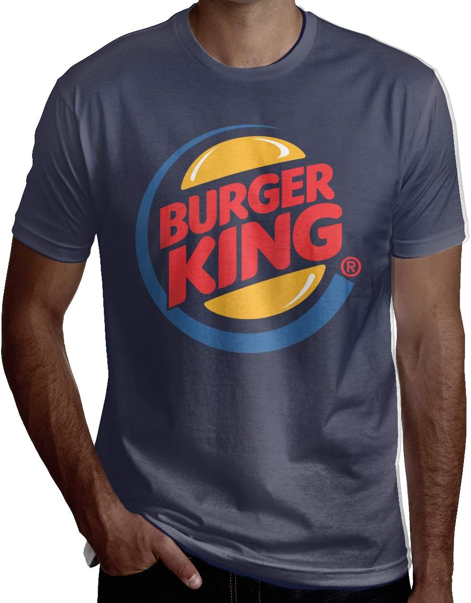 YARU Customized Burger King T Shirt for Men Black Short-Sleeve Top Tees