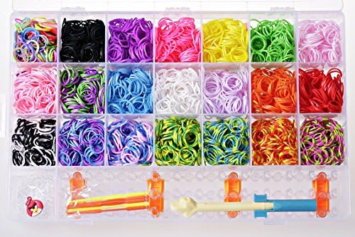 Visibee 4200 piece Loom Bands Set Of Rubber Bracelet With leaflet, set with 100 clips CRAFT KIT With Great Storage Case Looms